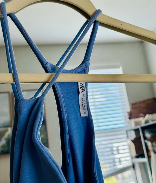 ZARA Mini Dress Blue - Image 3