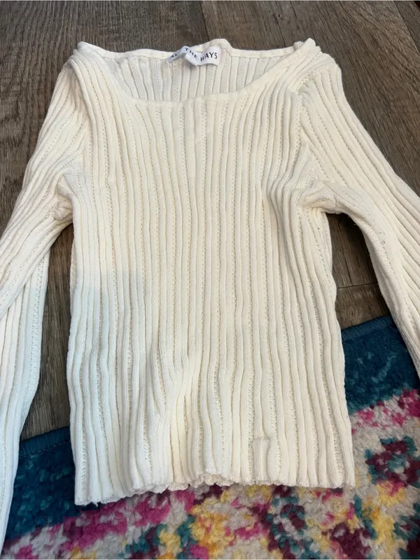 ALL THE WAYS Desirae Knit Top in White - Image 12