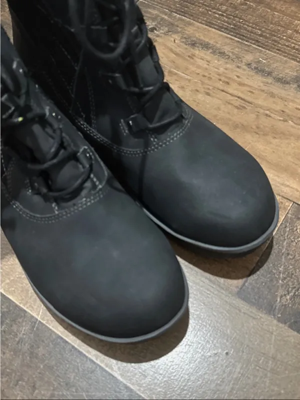 JBU Black Quilted Lace Up & zip Ankle Boots 9 wide new - Image 5