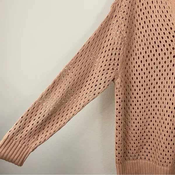 NWT Aerie Pointelle Collared Neck Oversized Long Sleeves Sweater Size‎ Medium - Image 5