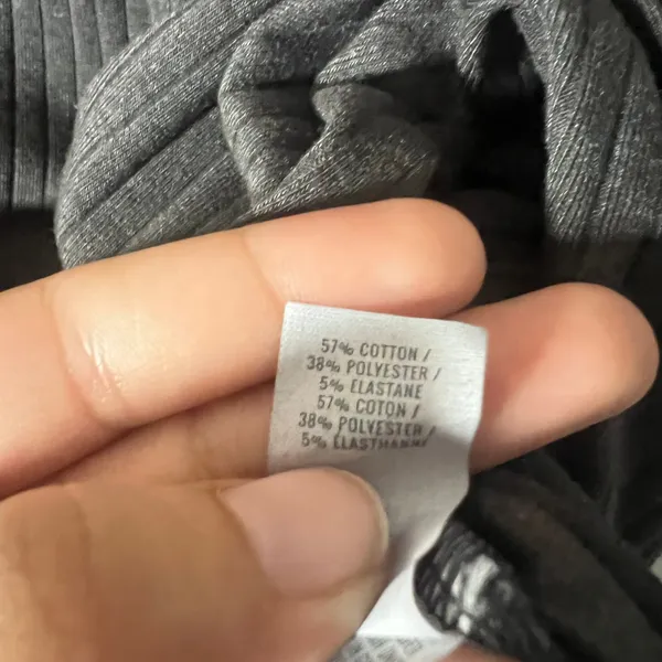 Aerie Midi Dress Women's XXS Gray Ribbed Henley Long Sleeve - Image 5