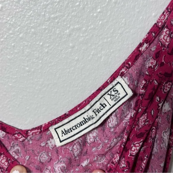 Abercrombie & Fitch‎ Women Boho Floral Red Print Tank top Blouse XS - Image 3