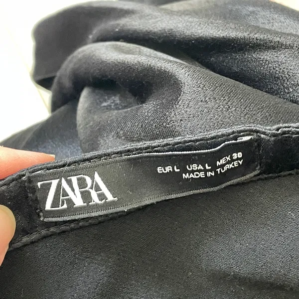 Zara Satin Skirt midi womens Black (large) classic minimalist party contemporary - Image 2