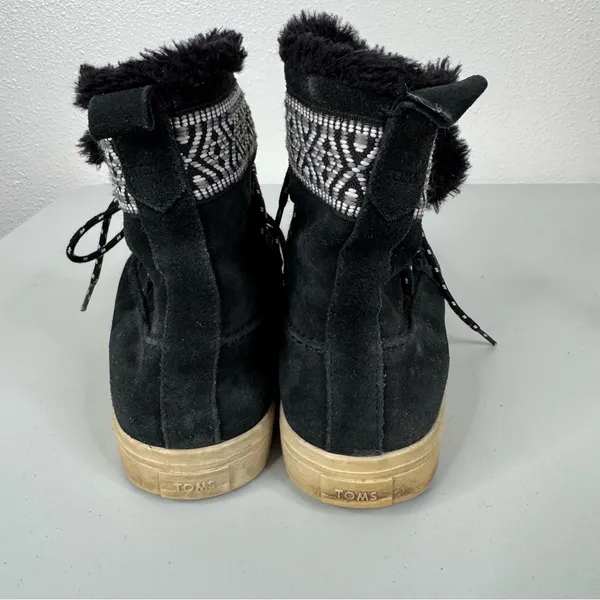 Toms Black‎ Lace Up Winter Shoes Size 9.5 - Image 4