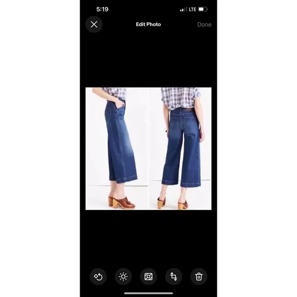 Madewell Womens Wide Leg Crop Jeans Size 26 X 23.5 F6251 Denim High Rise - Image 11