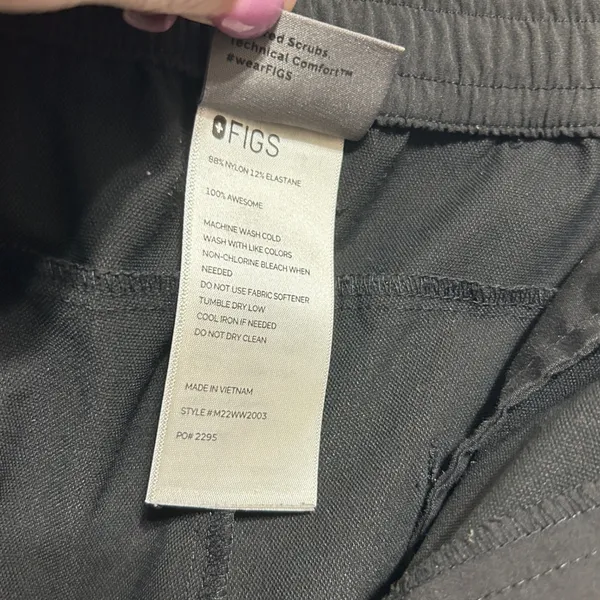 Figs Womens Scrub Pants XL Black Nylon Stretch‎ Straight Leg Medical Uniform - Image 9