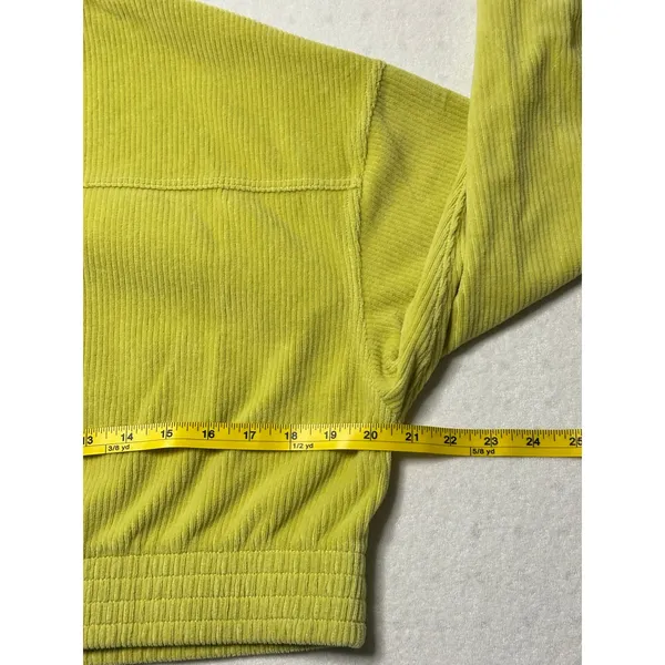 Aerie Cropped Corduroy Zip Jacket Green Utility Pockets Women’s Medium - Image 3