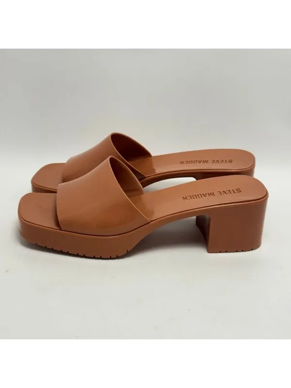 Steve Madden Harlin Square Toe Block Heel Platform Slide On Mule Sandals Size 8M - Image 10