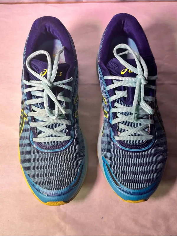 ASICS Women's Blue and Yellow Running Sneakers - Image 3