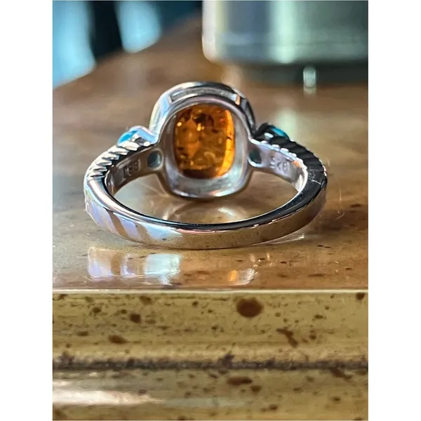 Baltic Amber Sleeping Beauty Turquoise Sterling Silver Ring Size 7 - Image 4
