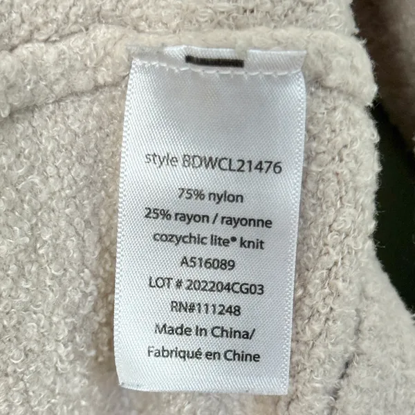 Barefoot Dreams CozyChic Lite High Rib Half Zip Tunic Sweater Biscotti Cream XL - Image 9