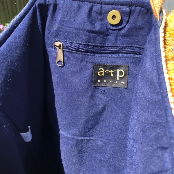 Large A & P Denim Carryall Tote - Image 5