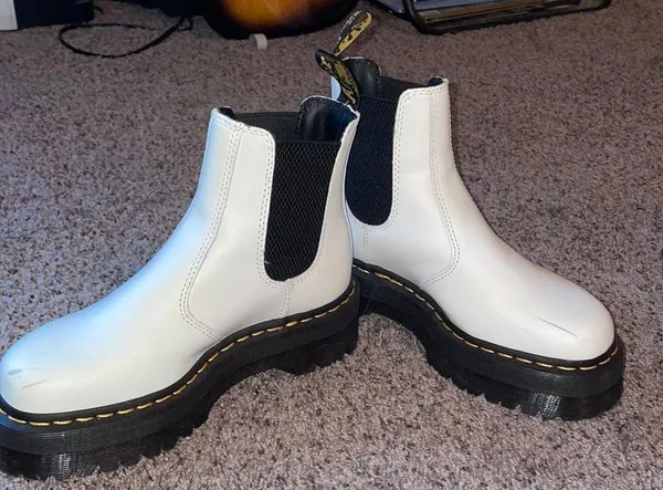 Dr. Martens White Platform Doc Martens 2976 Quad - Image 3