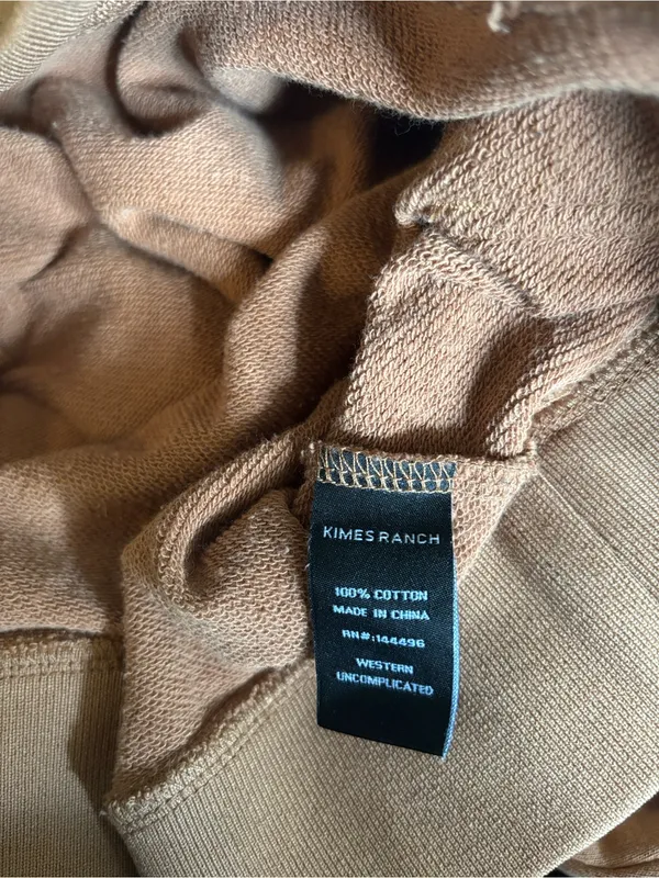 Kimes Ranch "Side Winder" Hoodie S Colorblock Western Style Brown Cream Cotton - Image 7
