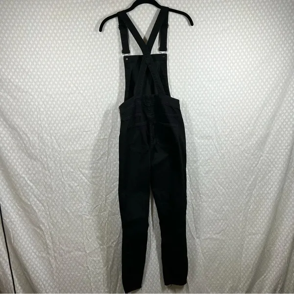 Madewell Black Skinny Raw Hem‎ Overalls - Image 5