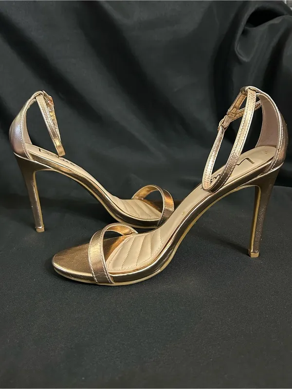 Lulu's Rose Gold Strappy Ankle-Strap Spiked Heels SZ 8.5 - Image 4