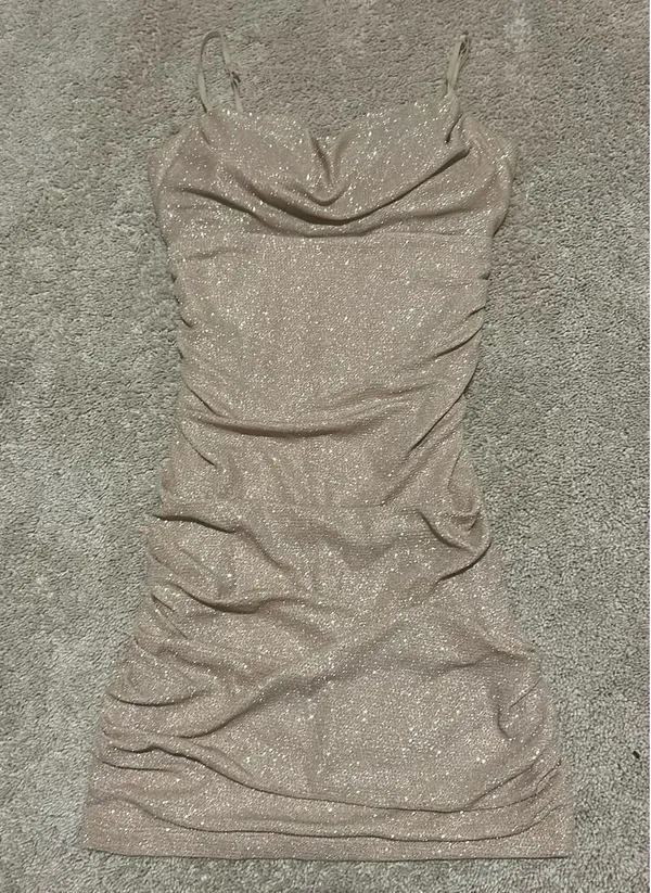 Rita Glitter Windsor Strap Black Party Dress - Image 3