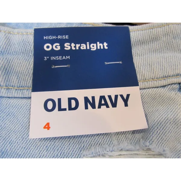 Old Navy OG Straight High Rise Jean Shorts Women’s Size 4 Blue Denim 3” Inseam - Image 4