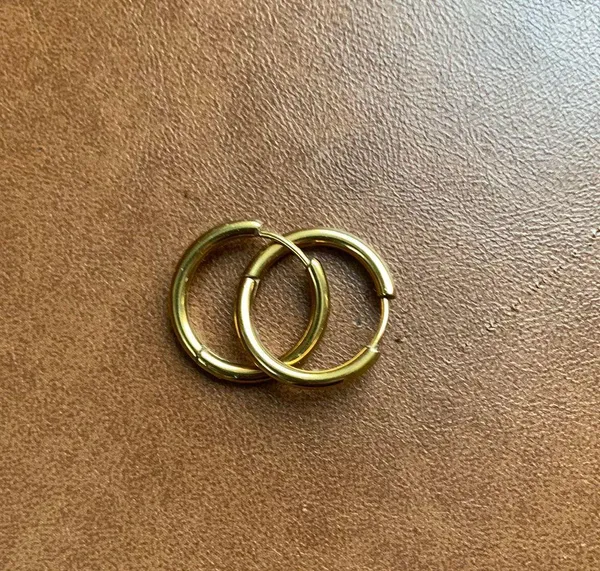 Simple Gold Plated Hoops - Image 2