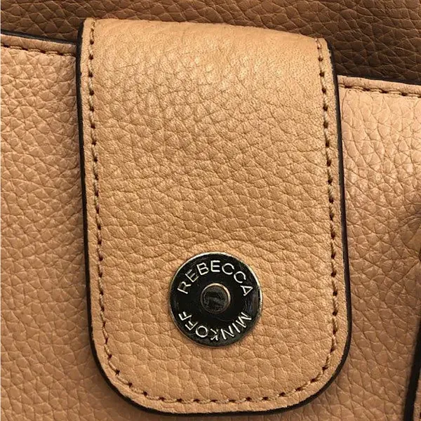 Rebecca Minkoff Peach Tan Pebbled Leather Satchel Bag Purse 🌺🌺 - Image 8