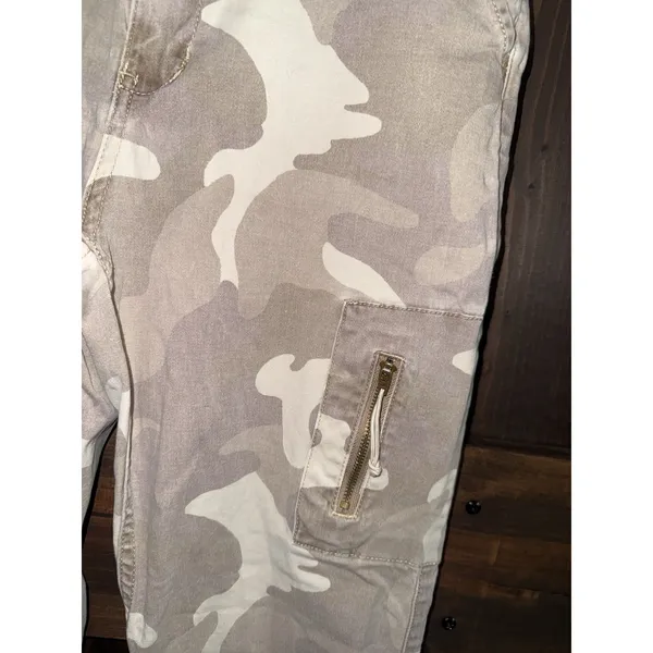 Hollister Sz Small S Ultra High Rise Tan Camo Jogger Pants Soft Denim Jeans‎ - Image 2