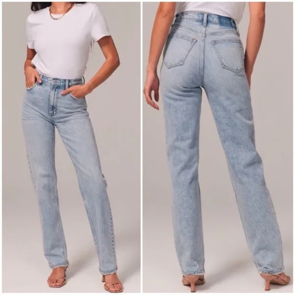 Abercrombie & Fitch Curve Love The 90’s Straight Ultra High Rise Size 25/0 R - Image 3