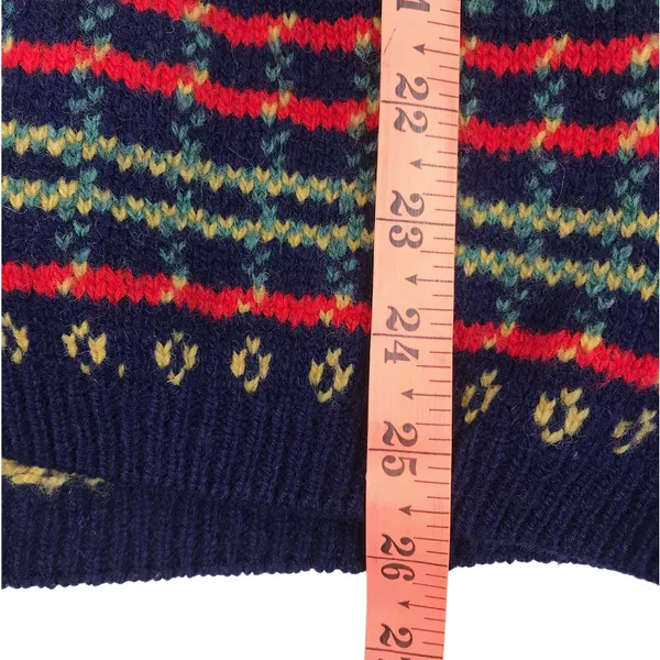 EDINBURGH Lambswool Cardigan Sz M VTG 80's Oversize Holiday Cozy Made Scotland - Image 15