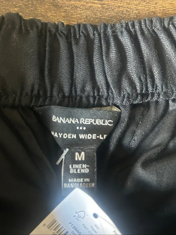 Banana Republic Hayden Wide Leg Linen Blend Black Pants Size Medium NWT - Image 11