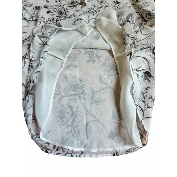 Calvin Klein Women’s Long Sleeve Floral Pattern Tie-Neck Blouse Size Medium - Image 7