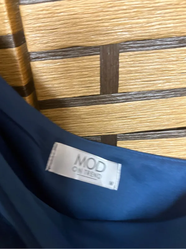 Mod On Trend Teal One Shoulder Dress Size Medium - Image 6