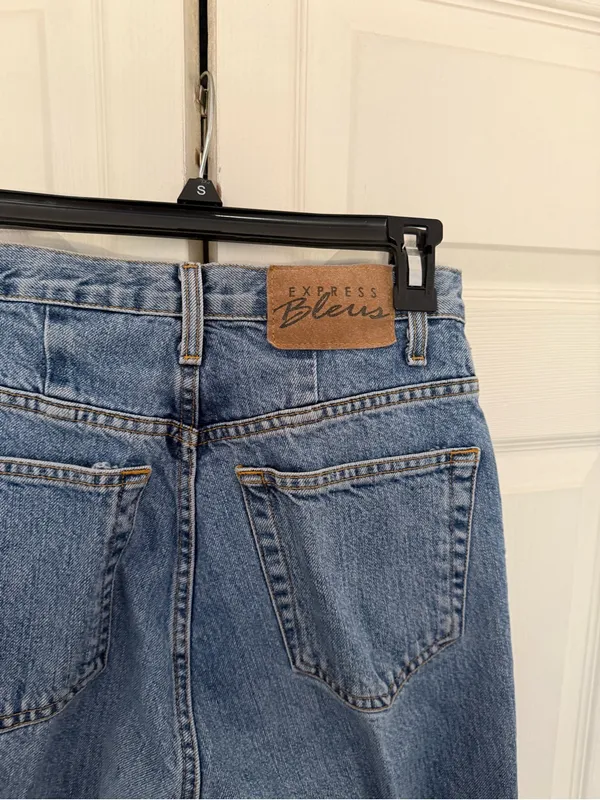 Vintage Express Women's Blue Jeans Straight Skinny High Waisted Size 7/8 Long - Image 7