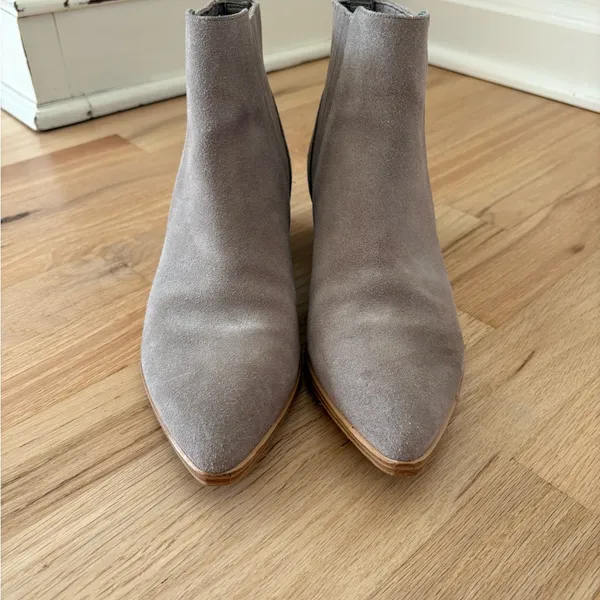 Marc Fisher Taupe Suede Ankle Booties - Image 5