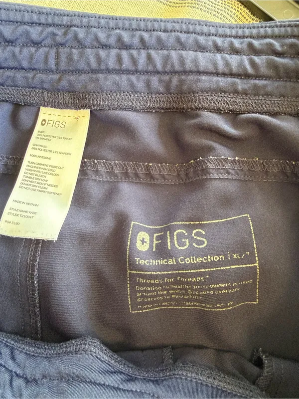Figs Kade Straight Leg Scrub Pants Navy Blue Women’s Size XL Tall - Image 5