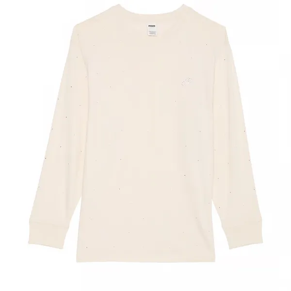 PINK Victoria Secret White Bling Cotton Long Sleeve‎ - Image 2