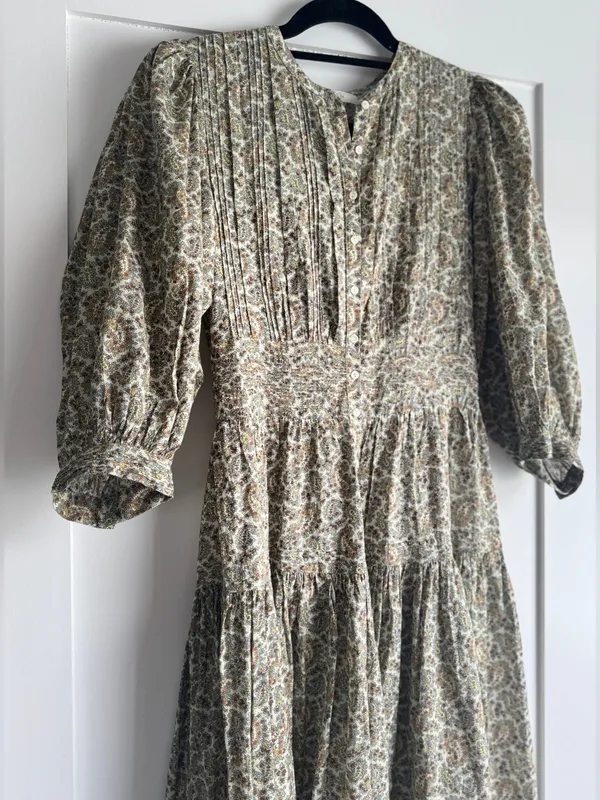 ✨like new✨ Dôen Rosamund Dress in Cream Tilbury Paisley Size XS Puff Sleeve - Image 6