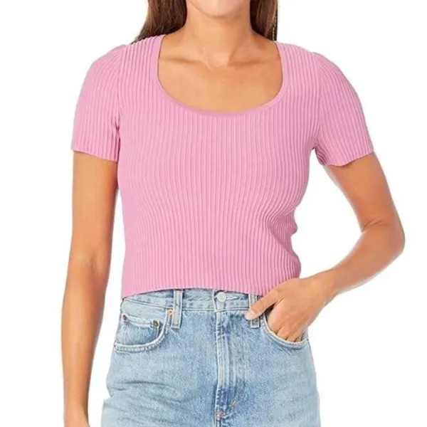 Madewell Ottoman Rib Crop Top Shaded Pink NEW - Image 6