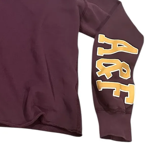 Abercrombie & Fitch Deep Purple Spellout Sweatshirt Pullover Oversized Hoodie L - Image 4