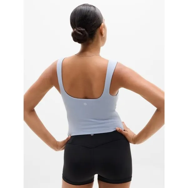 New Athleta XS Transcend Square Neck Crop Bra Blue Star X-Small A-C - Image 6