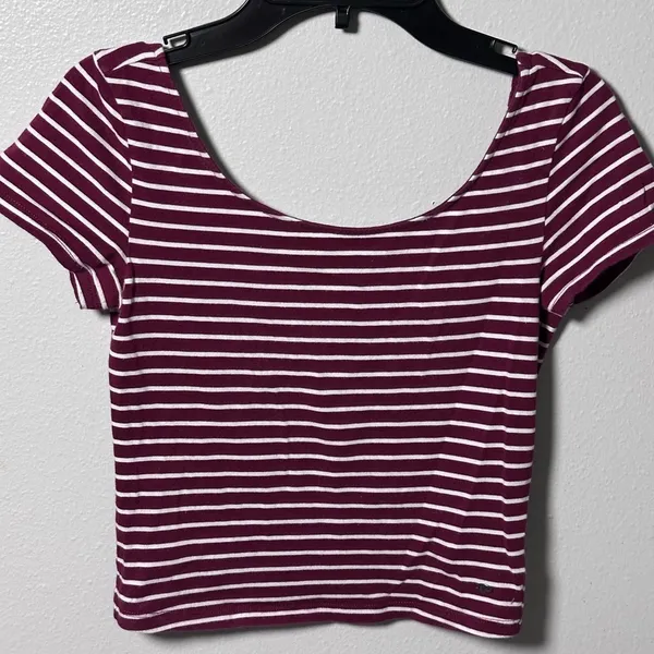 American‎ Eagle Women Cotton Stretch stripe crop top XS - Image 3
