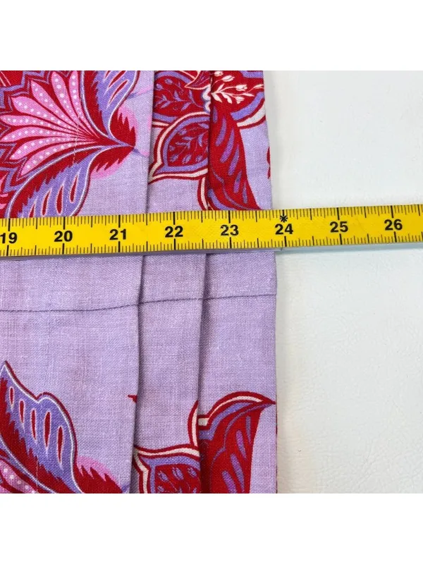 NWOT Linen Floral Tie Spaghetti Strap Pleated Layered Mini Dress Purple Size M - Image 11