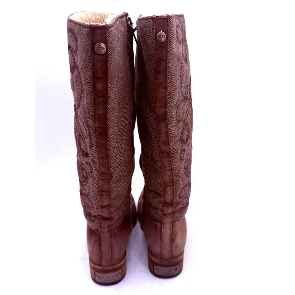 UGG Women's Brown Leather Ryder Tall Boots Size 6.5 - Image 6