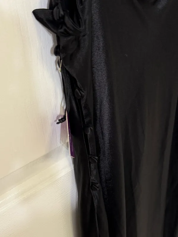 Forever 21 Cowl Neck Slip Dress Satin Black - Image 4