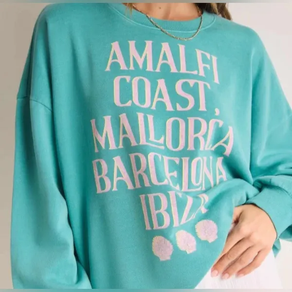 Z‎ SUPPLY Womens Sunday Destination Sweatshirt in Cabana Green Size Med - Image 2
