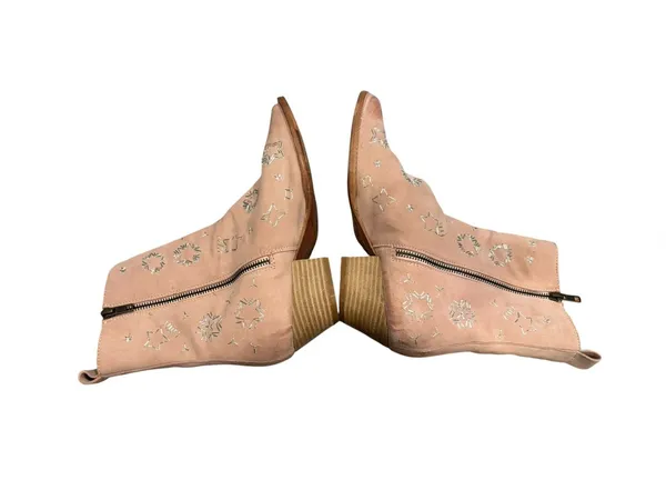 Free People Bowers Embroidered Leather Western Boot in Blush 8 NEW - Image 8
