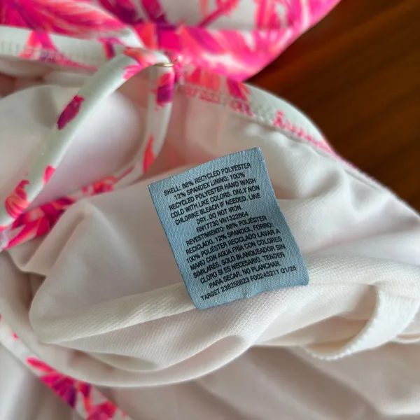 Shade & Shore One Piece Swimsuit L Pink Purple Palm Tree Beachy Tropical Whimsy - Image 4