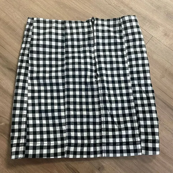 Free People black and white plaid pencil skirt size 10 - Image 2
