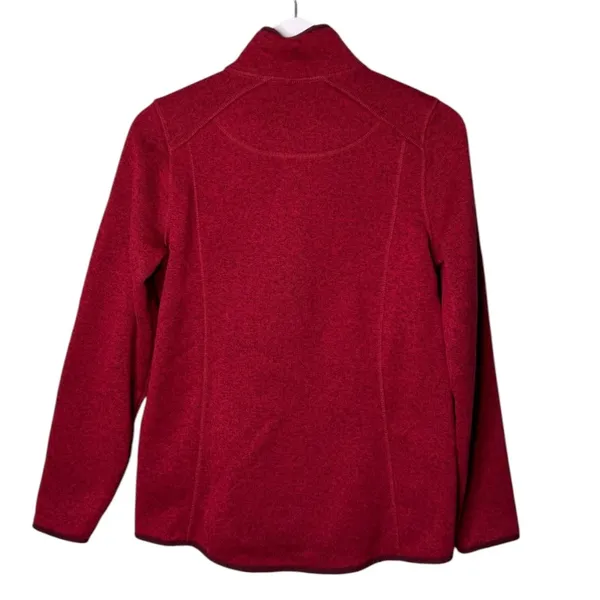 L.L. Bean Women’s Sweater Fleece Full Zip Jacket Red‎ Size Small - Image 2