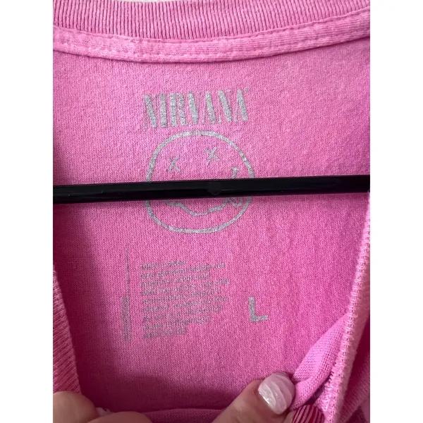 Nirvana Graphic Band Tee Pink 100% Cotton Grunge Rock T-Shirt - Image 2