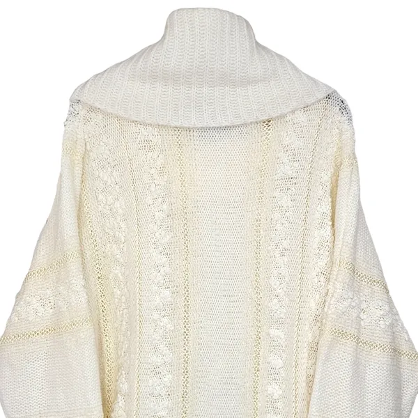 80s Vintage Le Chois Ivory Thick Knit Sweater Women's Size Large - Image 8
