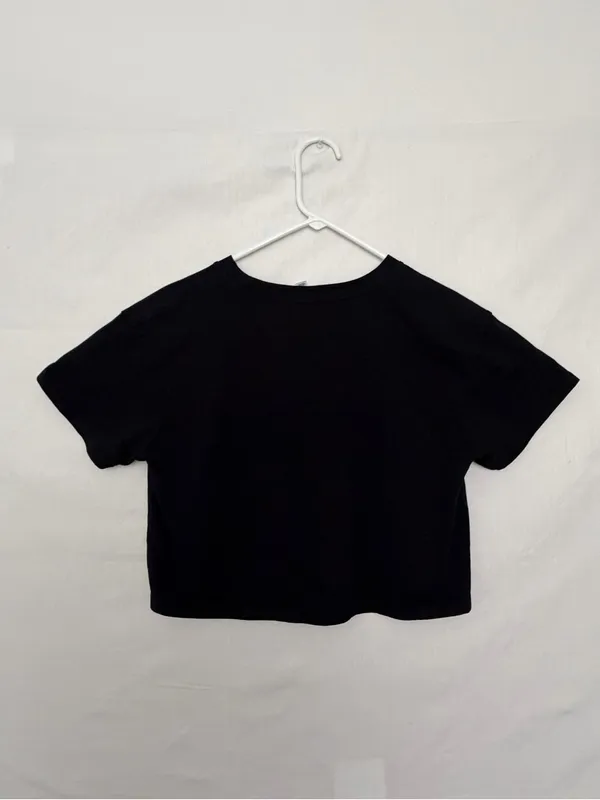 AS Colour Womens Small Stay Danglin Graphic Crop Top T Shirt Black Cotton(A930) - Image 7